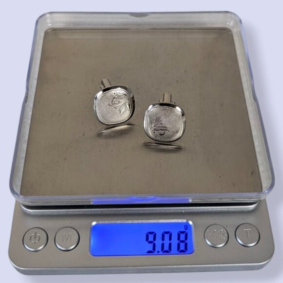 (2/$20) Vintage Rounded Crosshatch Cufflinks - Picture 7 of 7